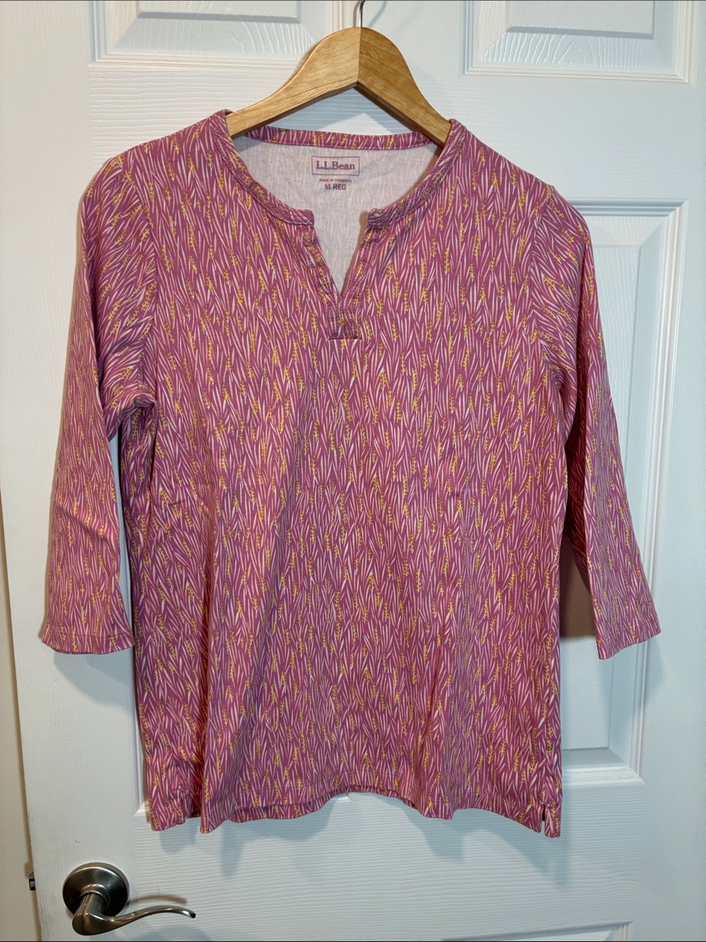 L.L. Bean Pink & Yellow Patterned Women’s Tunic